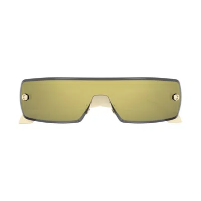 Alaïa Aa0083s Rectangular Shield Sunglasses With Translucent Temples In Black