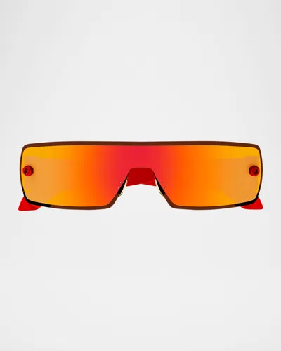 Alaïa Aa0083s Shield Metal Sunglasses In Red