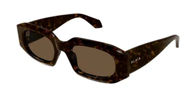 Alaïa Aa0086s 002 Women's Sunglasses Tortoiseshell Size 53 In Brown