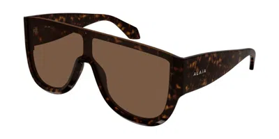 Alaïa Aa0087s 002 Women's Sunglasses Tortoiseshell Size 99 In Brown