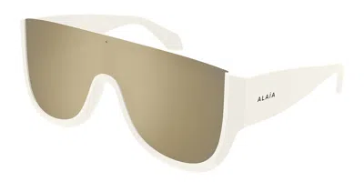 Alaïa Aa0087s 005 Women's Sunglasses White Size 99 In Multi