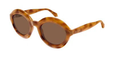 Alaïa Aa0088s 004 Women's Sunglasses Tortoiseshell Size 53 In Brown