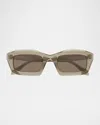 Alaïa Aa0089s Rectangle Acetate Sunglasses In Brown