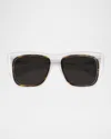 Alaïa Aa0090s Rectangle Acetate Sunglasses In Crystal