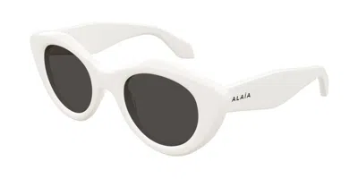 Alaïa Aa0091s 003 Occhiali Da Sole Bianchi Per Donna In White