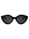 Alaïa Alaia Black-black-grey Recycled Acetate Sunglasses In Gray