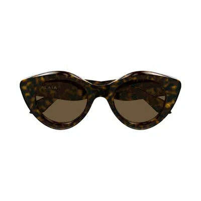 Alaïa Aa0091s Tortoiseshell Pattern Cat-eye Sunglasses In Black