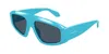 Alaïa Aa0092s Oversized Rectangular Sunglasses In Turquoise Blue In Blue