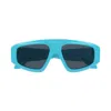 Alaïa Aa0092s Oversized Rectangular Sunglasses In Turquoise Blue In Pattern