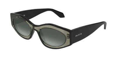 Alaïa Aa0093s 004 Occhiali Da Sole Marroni Per Donna In Green