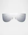 Alaïa Aa0094s Shield Metal Sunglasses In Silver