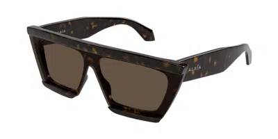 Alaïa Aa0104s 002 Women's Sunglasses Tortoiseshell Size 99 In Brown