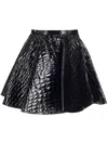 Alaïa Crocodile Embossed Vegan Patent Leather Mini Skirt In Black