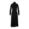 Alaïa Heart Cutout Turtleneck Long-sleeve Maxi Dress In Black