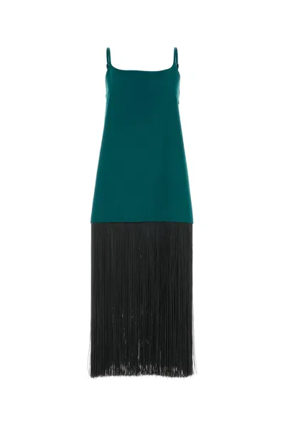 Alaïa Abito In Popeline Verde Smeraldo  Donna In Green