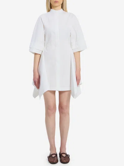 Alaïa Poplin Panel Midi Dress In White