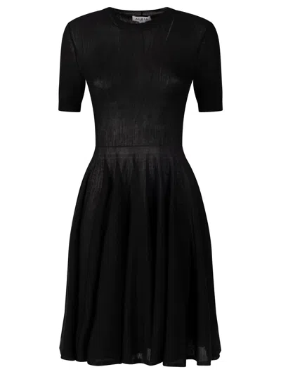 ALAÏA SKATER SHORT-SLEEVED WOOL DRESS