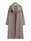 Alaïa Layered Collar Slit-sleeve Trench Coat In Gray