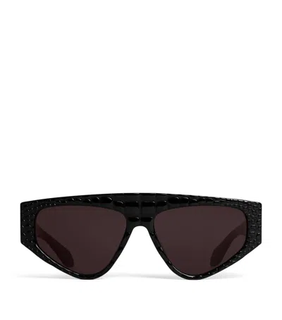 Alaïa Acetate Aviator Mask Sunglasses In Black