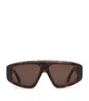 Alaïa Acetate Aviator Mask Sunglasses In Brown