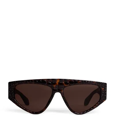 Alaïa Acetate Aviator Mask Sunglasses In Brown