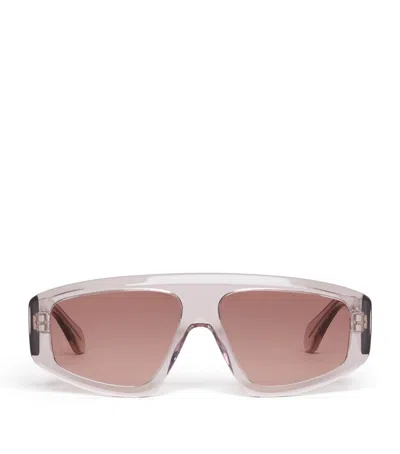 Alaïa Acetate Aviator Mask Sunglasses In Metallic