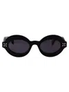 Alaïa Oval-frame Acetate Sunglasses In Black