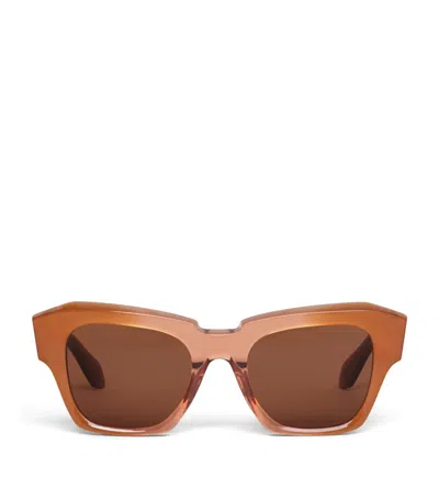 Alaïa Acetate Melted Square Sunglasses In Brown