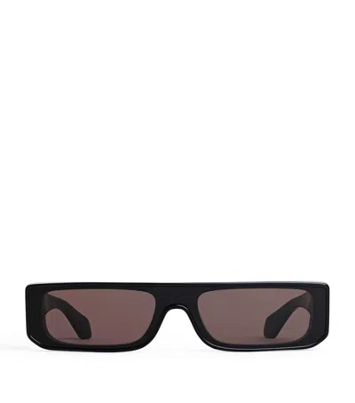Alaïa Acetate Rectangle Mask Sunglasses In Black