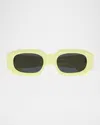 Alaïa Acetate Rectangle Sunglasses In Yellow