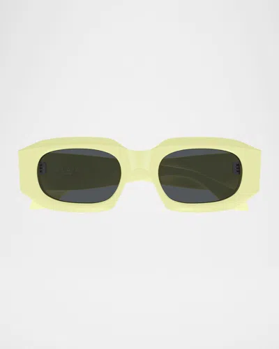 Alaïa Acetate Rectangle Sunglasses In Yellow