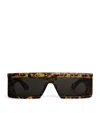 Alaïa Acetate Rectangular Mask Sunglasses In Brown
