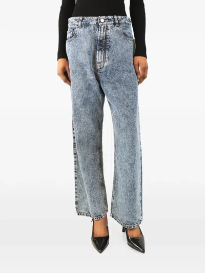 Pre-owned Alaïa Acid-wash Denim Jeans In Blue