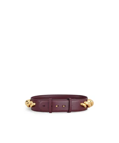 Alaïa Adjustable Waist Belt In Garnet Red