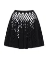Alaïa Cage Openwork Pleated Mini Skirt In Black