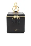 Alaïa Charms Cube Leather Coin Purse In Black