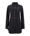 Alaïa Denim Shirt Dress In Black