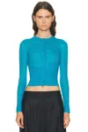Alaïa Alaϊa Fitted Cardigan In Blue