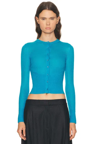 Alaïa Alaϊa Fitted Cardigan In Blue