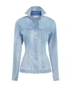 Alaïa Button-front Fitted Denim Jacket In Blue