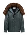 Shop Alaïa Fur-embellished Maxi Bomber Jacket In Black