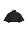 Alaïa Cropped Cotton-jersey Turtleneck T-shirt In Black