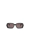 Alaïa Logo Lettering Geometric Frame Sunglasses In Gray