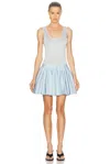 Alaïa Alaϊa Mini Godet Dress In Blue