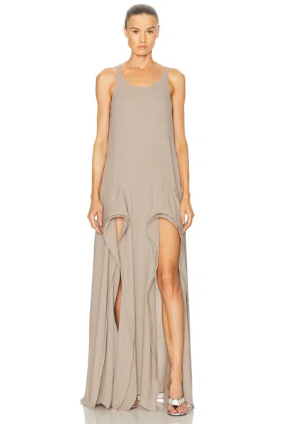 Alaïa Alaϊa Peek Dress In Gray