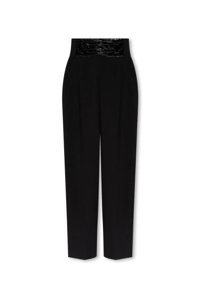 Alaïa Ala?a Trousers With Elastic Waist Belt In Noir Alaia