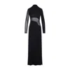 Alaïa Sheer Bodice High-neck Dress In Black