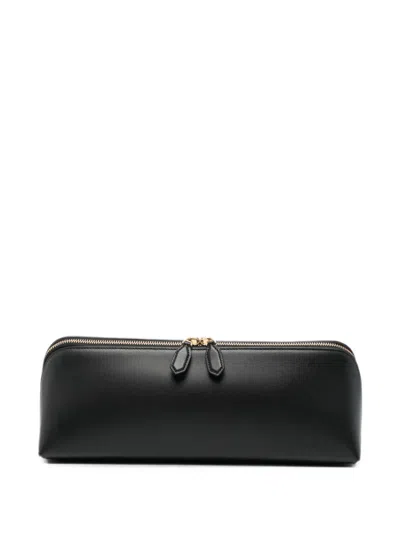 Alaïa Alaia Delta Leather Clutch In Black
