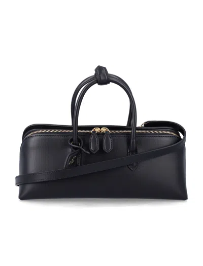 Alaïa Alaia  Delta Mini Box Calfskin Handbag With Double-zip Closure And Removable Strap In Nero