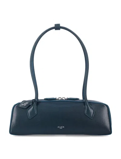 Alaïa Tekle Medium Shoulder Bag Long Handles In Blue